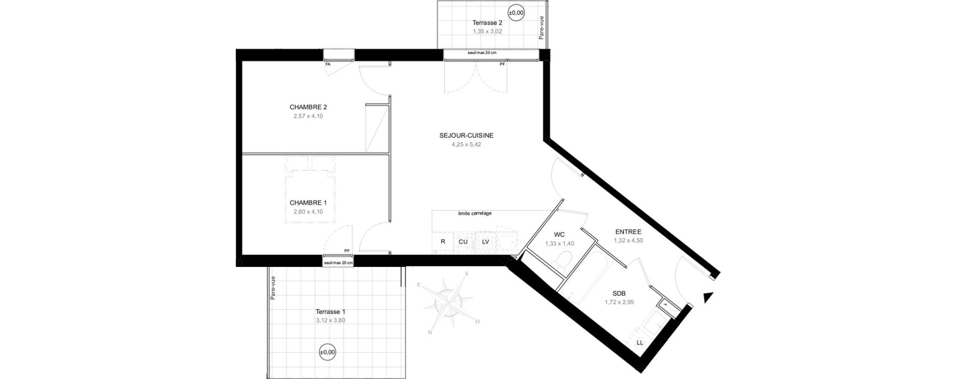 Appartement T3 de 58,63 m2 &agrave; Aubervilliers L&eacute;nine