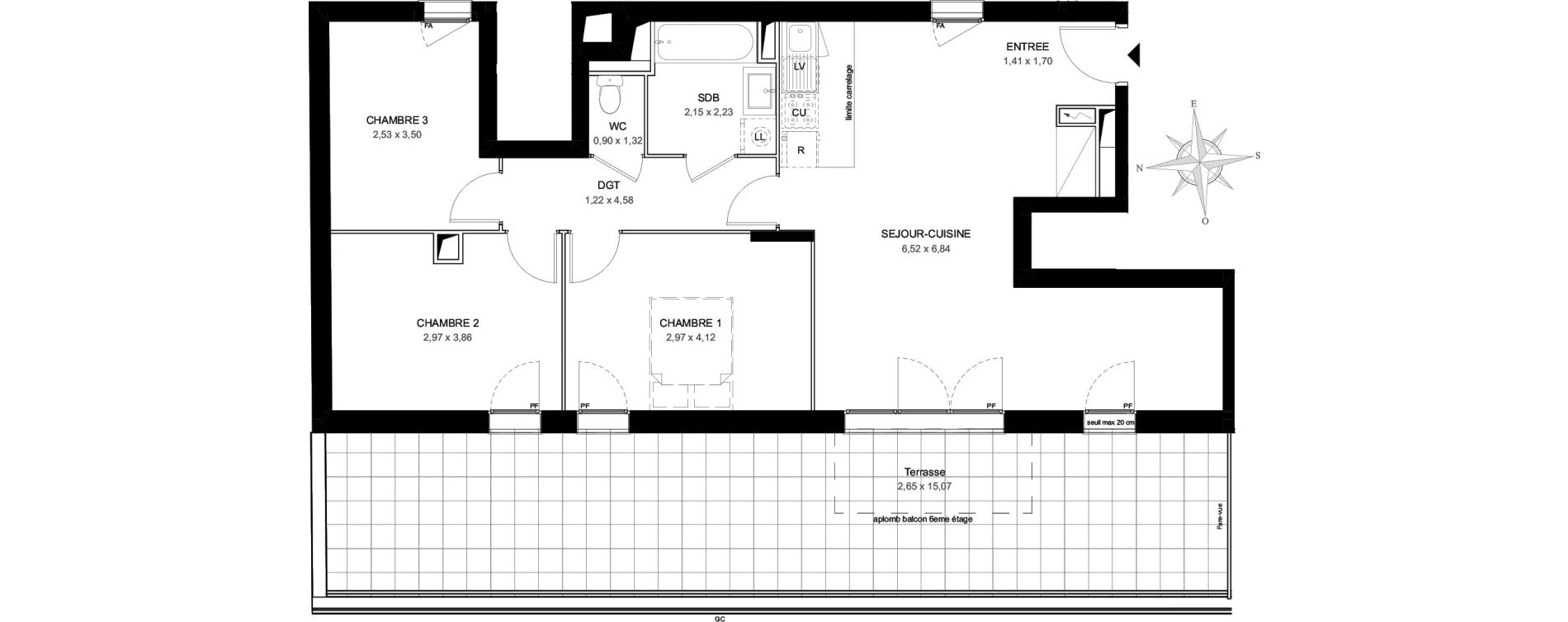 Appartement T4 de 79,19 m2 &agrave; Aubervilliers L&eacute;nine