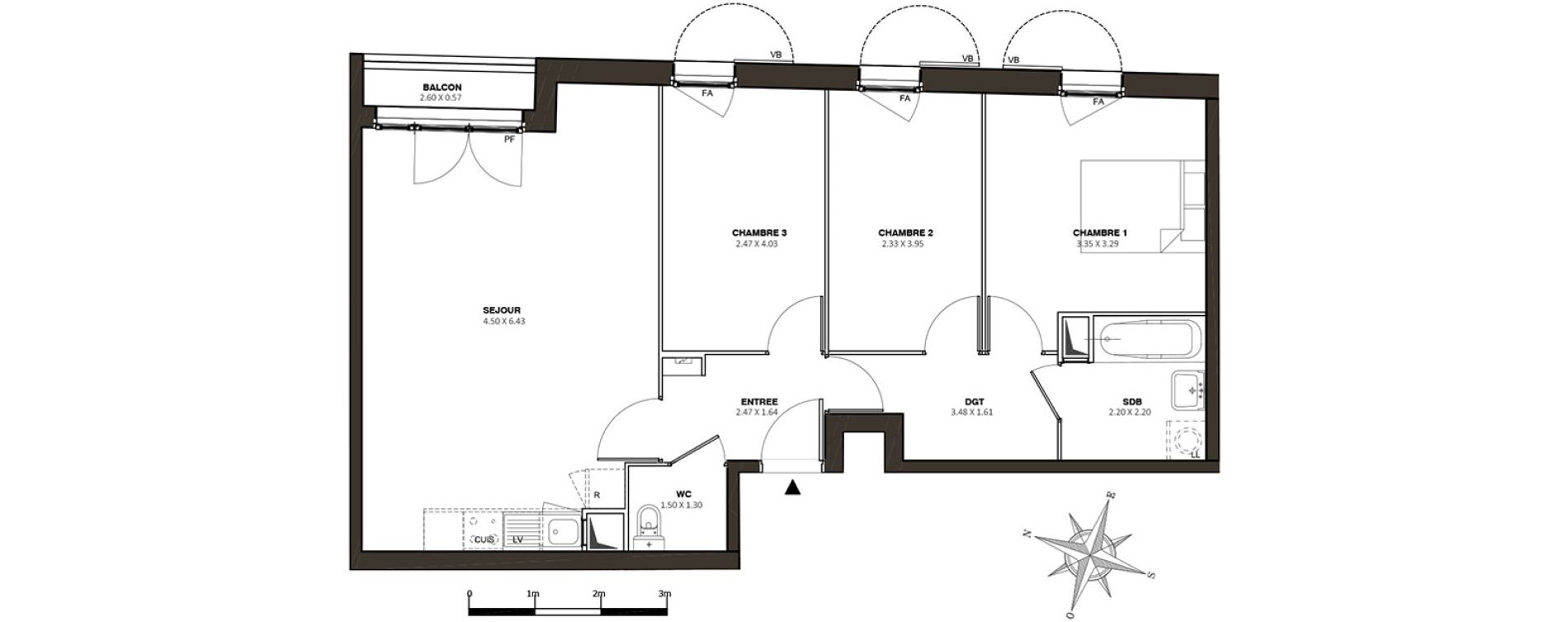 Appartement T4 de 74,50 m2 &agrave; Aubervilliers Centre