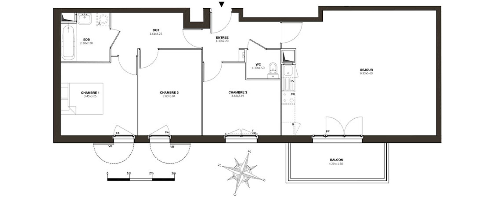 Appartement T4 de 88,20 m2 &agrave; Aubervilliers Centre
