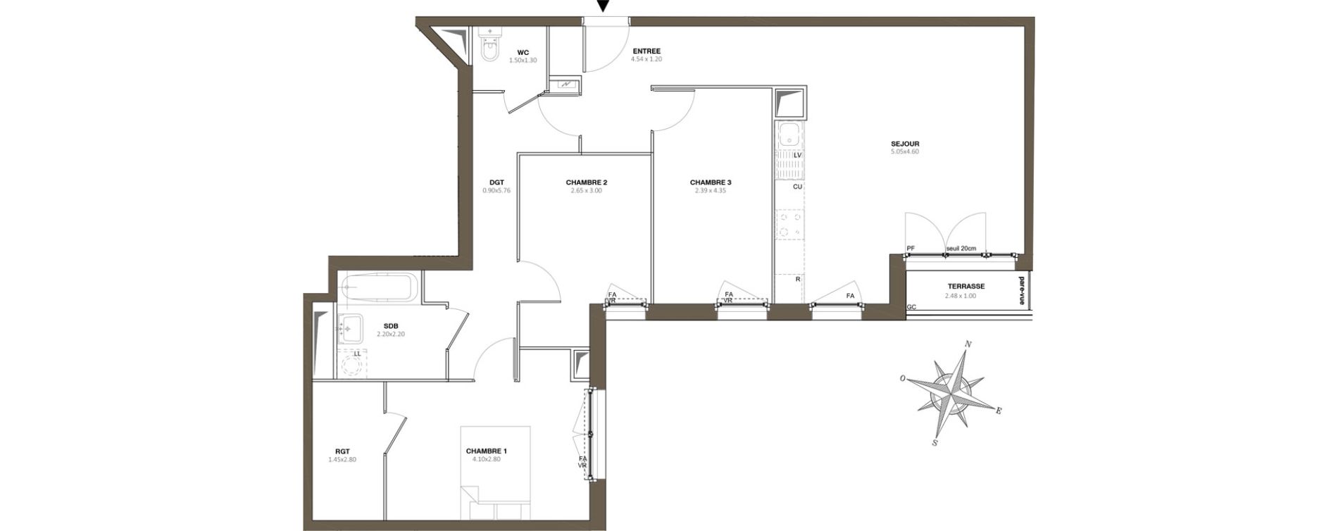 Appartement T4 de 82,55 m2 &agrave; Aubervilliers Centre