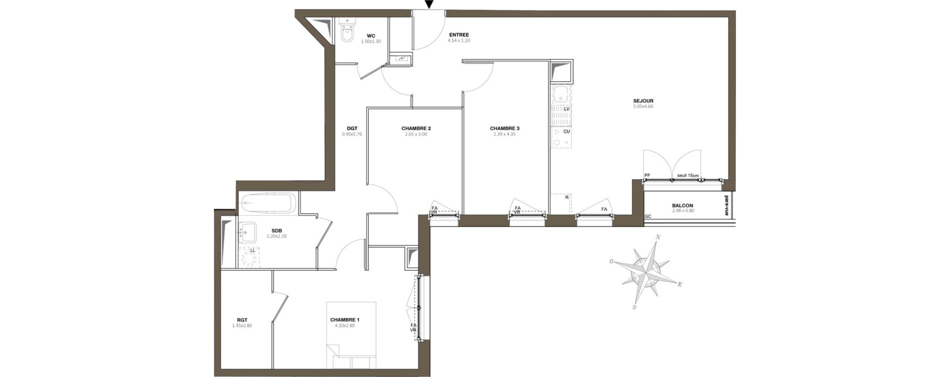 Appartement T4 de 82,55 m2 &agrave; Aubervilliers Centre