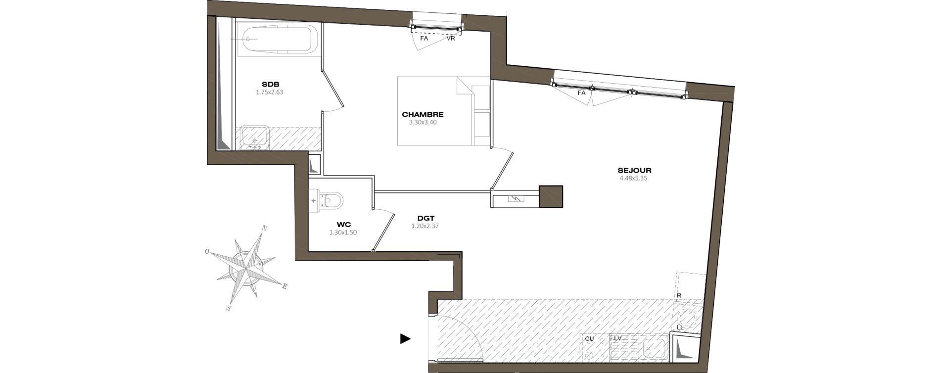 Appartement T2 de 46,26 m2 &agrave; Aubervilliers Centre