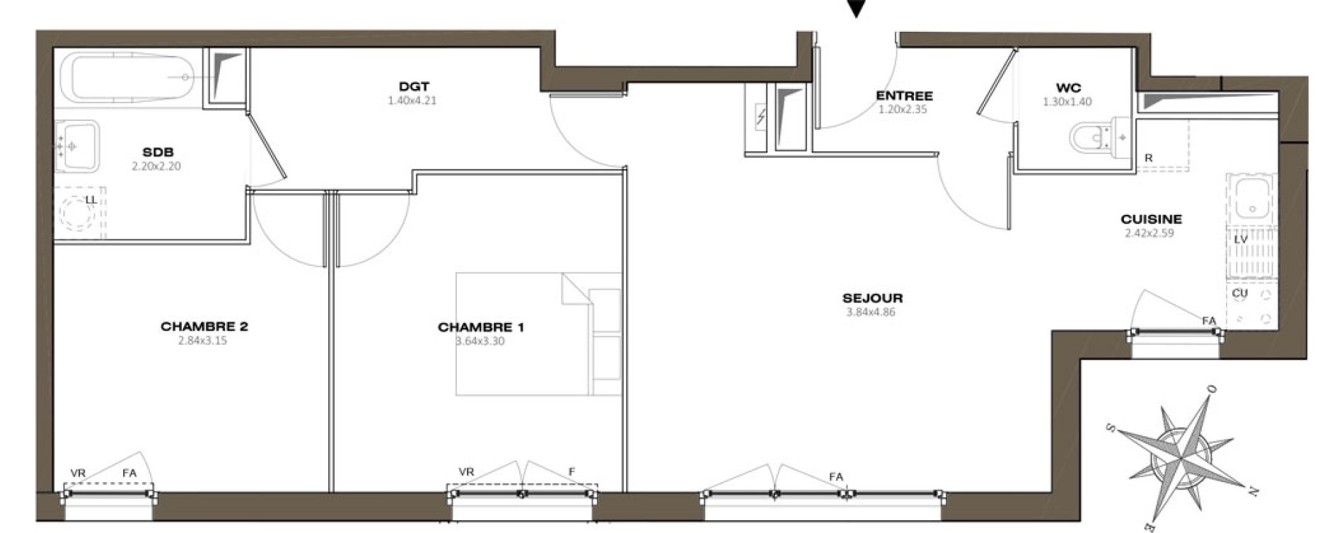Appartement T3 de 61,57 m2 &agrave; Aubervilliers Centre
