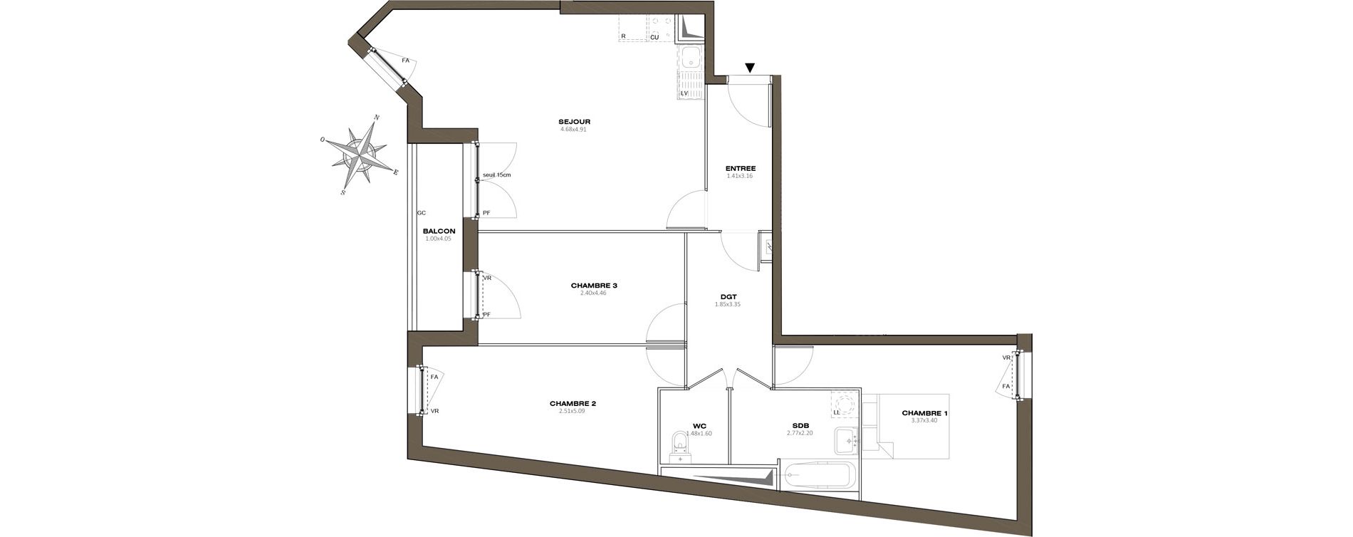 Appartement T4 de 83,38 m2 &agrave; Aubervilliers Centre