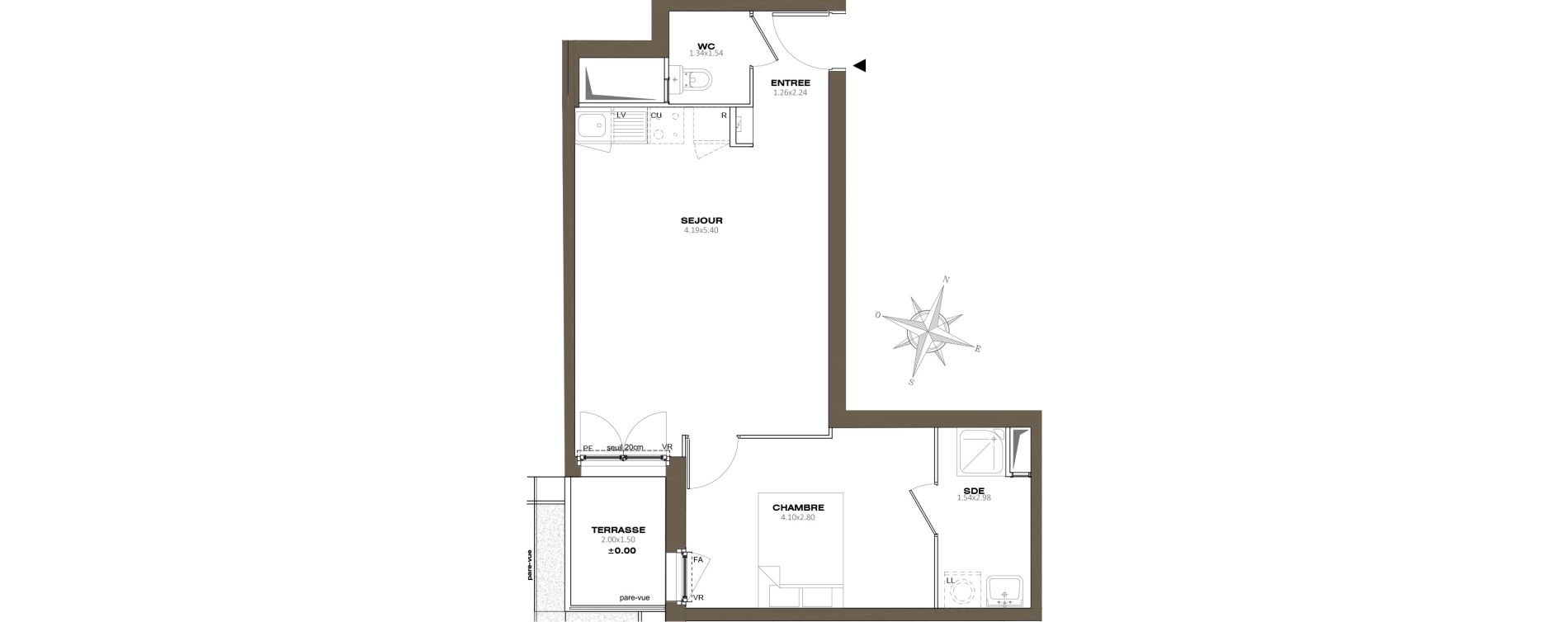 Appartement T2 de 43,12 m2 &agrave; Aubervilliers Centre