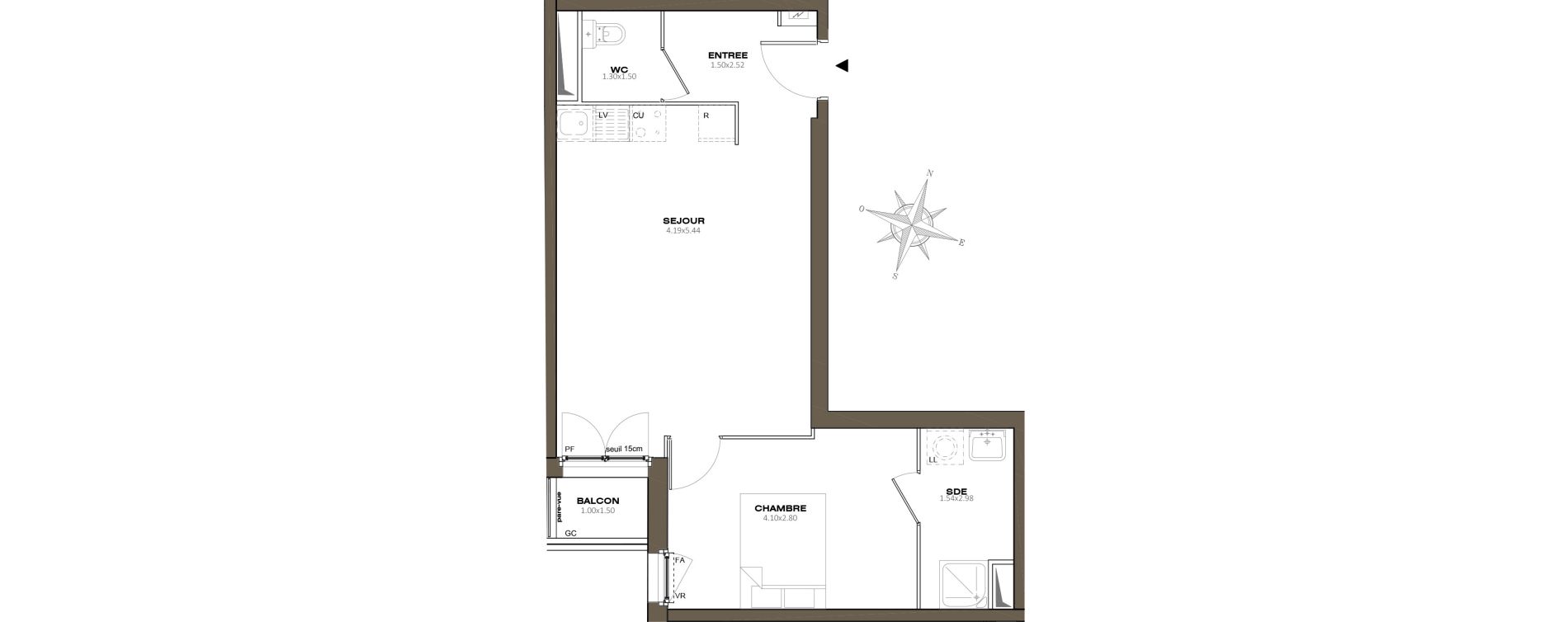 Appartement T2 de 45,16 m2 &agrave; Aubervilliers Centre