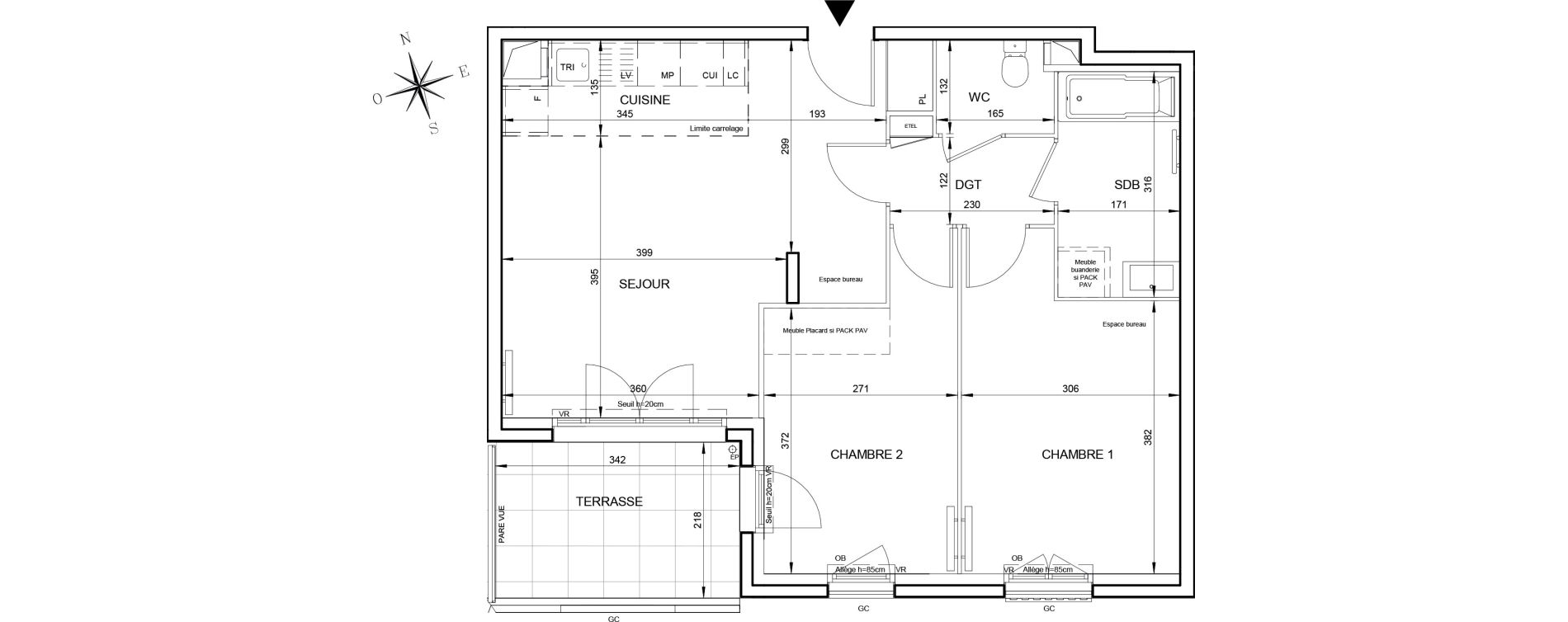 Appartement T3 de 60,28 m2 &agrave; Aubervilliers Long sentier