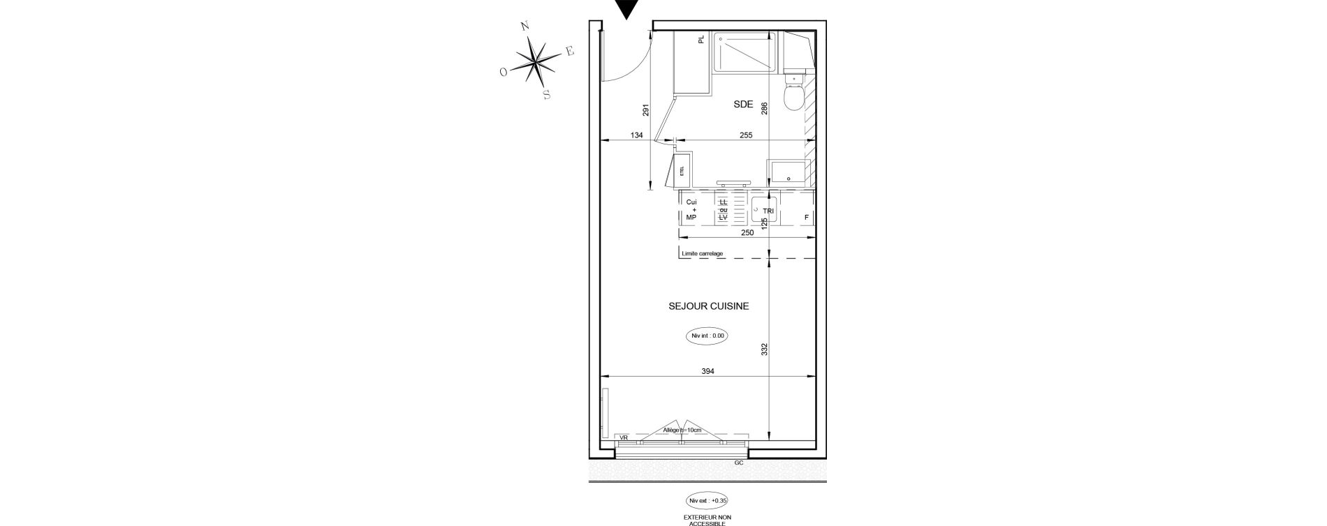 Appartement T1 de 28,42 m2 &agrave; Aubervilliers Long sentier