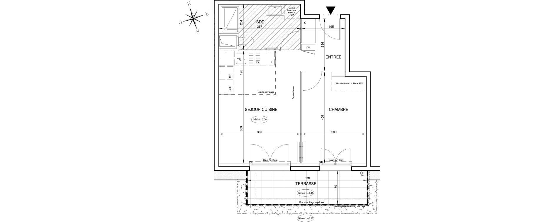 Appartement T2 de 41,28 m2 &agrave; Aubervilliers Long sentier