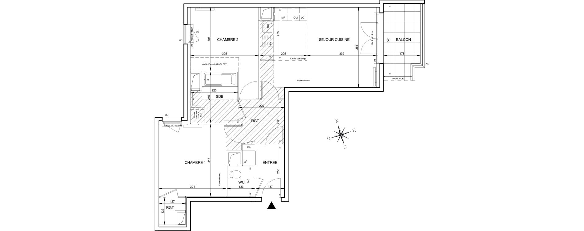 Appartement T3 de 61,59 m2 &agrave; Aubervilliers Long sentier