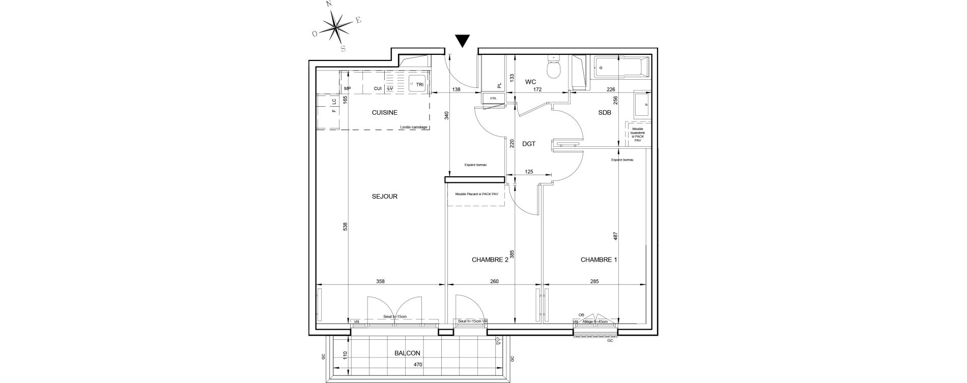 Appartement T3 de 65,26 m2 &agrave; Aubervilliers Long sentier