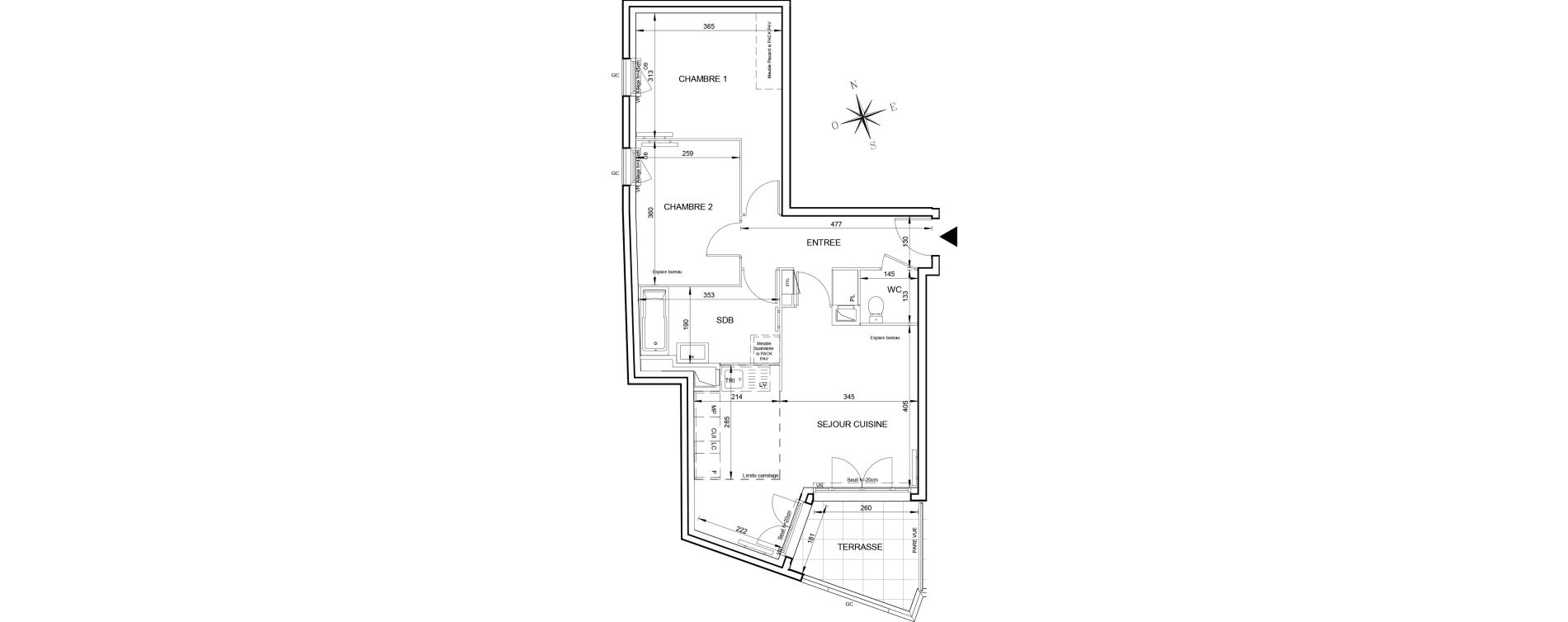Appartement T3 de 63,18 m2 &agrave; Aubervilliers Long sentier