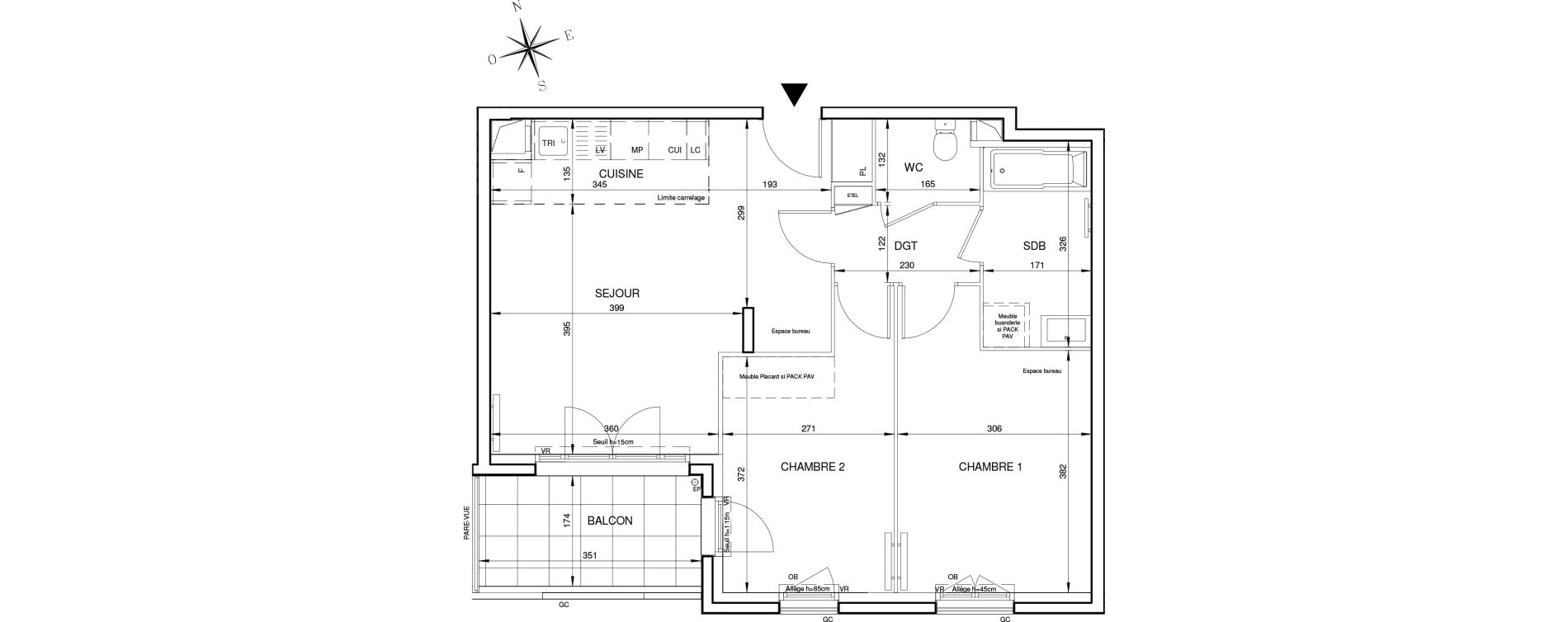 Appartement T3 de 60,27 m2 &agrave; Aubervilliers Long sentier