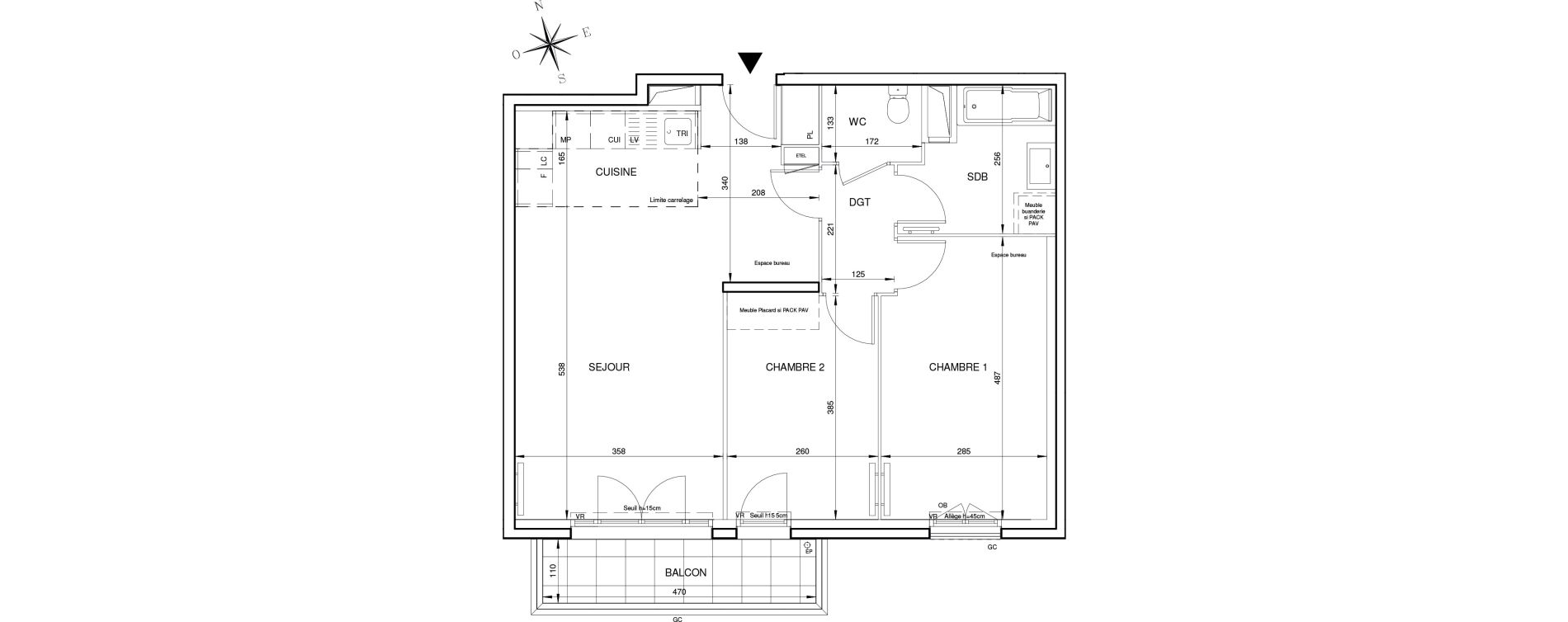 Appartement T3 de 65,29 m2 &agrave; Aubervilliers Long sentier