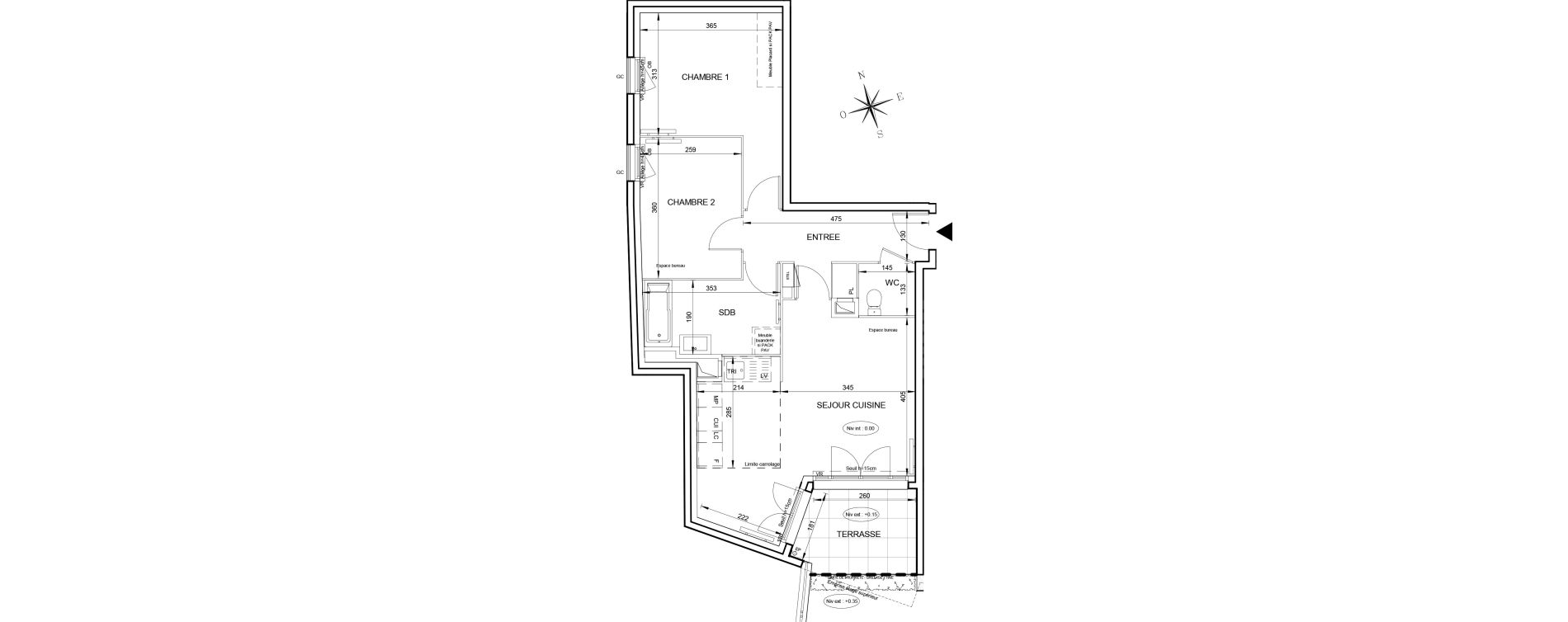Appartement T3 de 63,18 m2 &agrave; Aubervilliers Long sentier