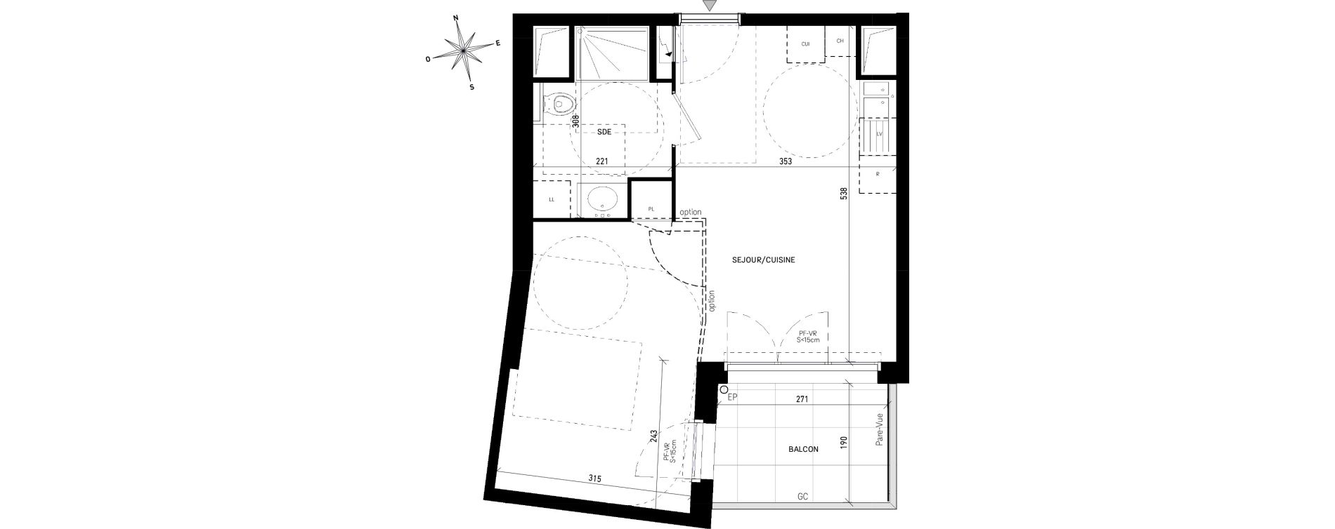 Appartement T1 de 36,88 m2 &agrave; Aubervilliers Victor hugo