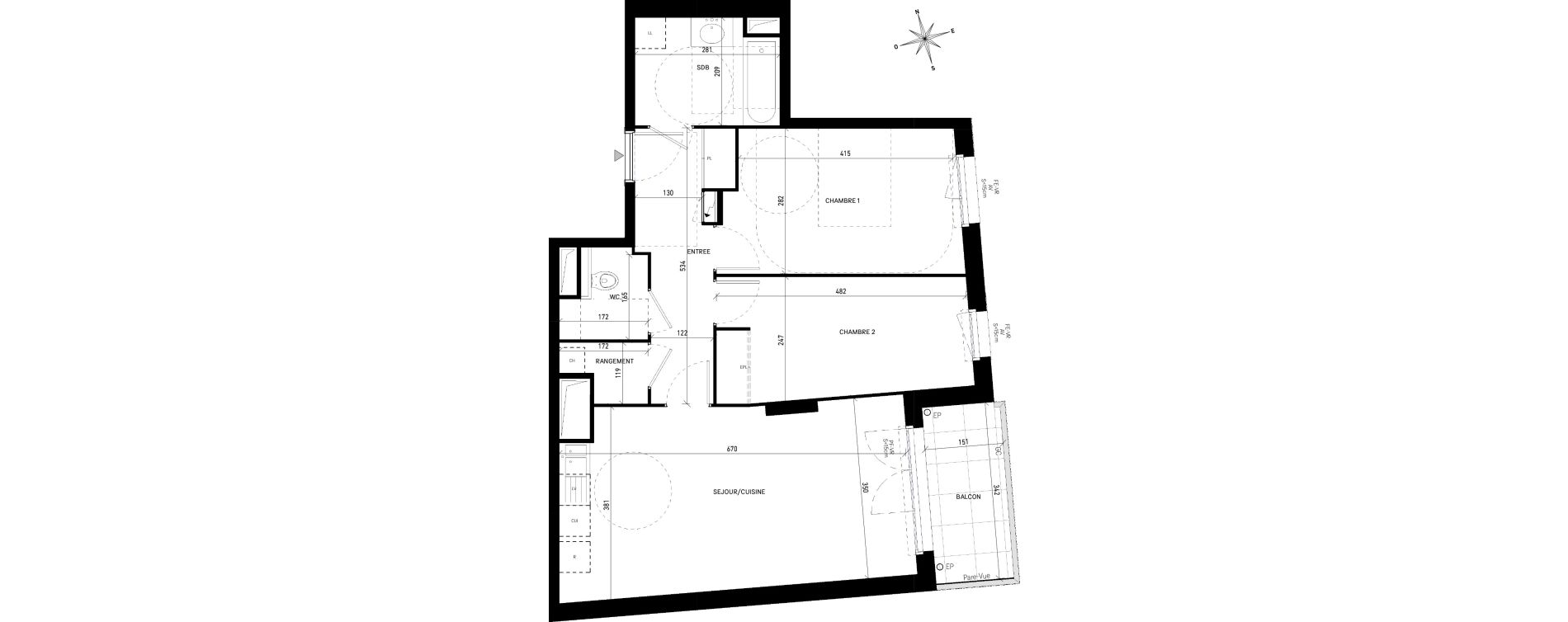 Appartement T3 de 65,01 m2 &agrave; Aubervilliers Victor hugo