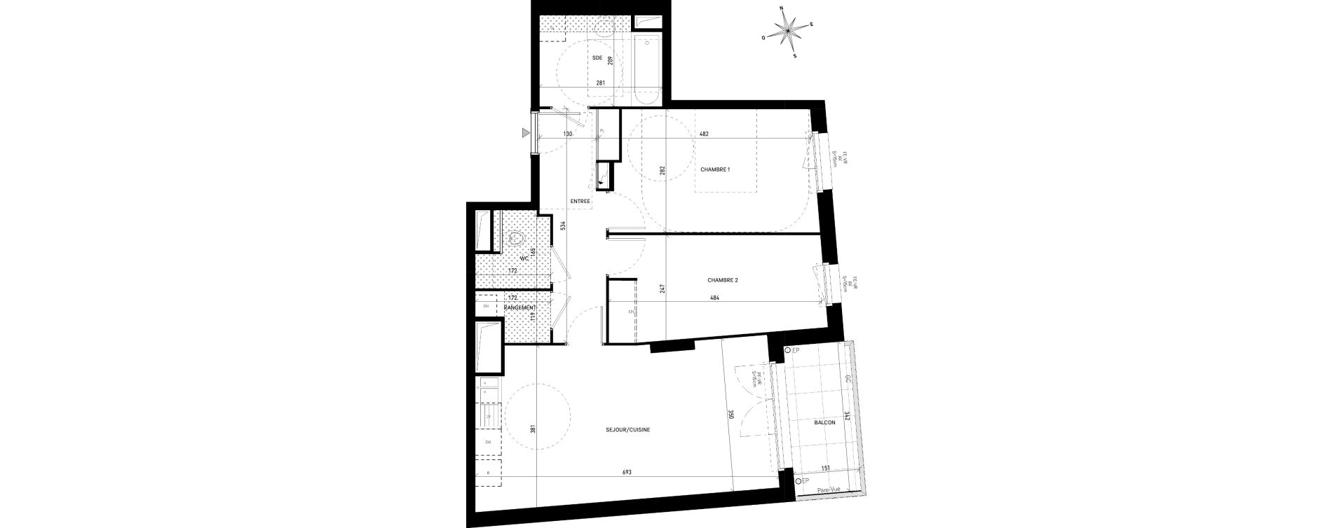Appartement T3 de 65,02 m2 &agrave; Aubervilliers Victor hugo