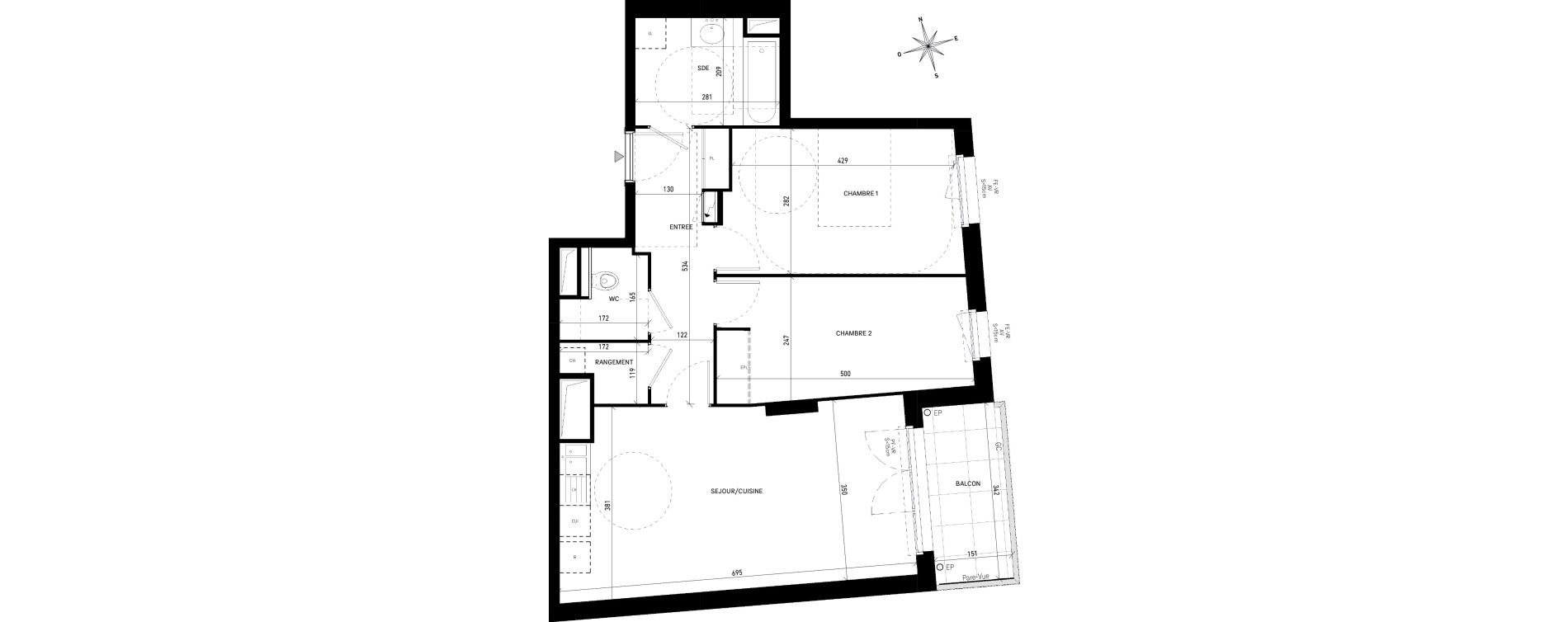 Appartement T3 de 65,02 m2 &agrave; Aubervilliers Victor hugo