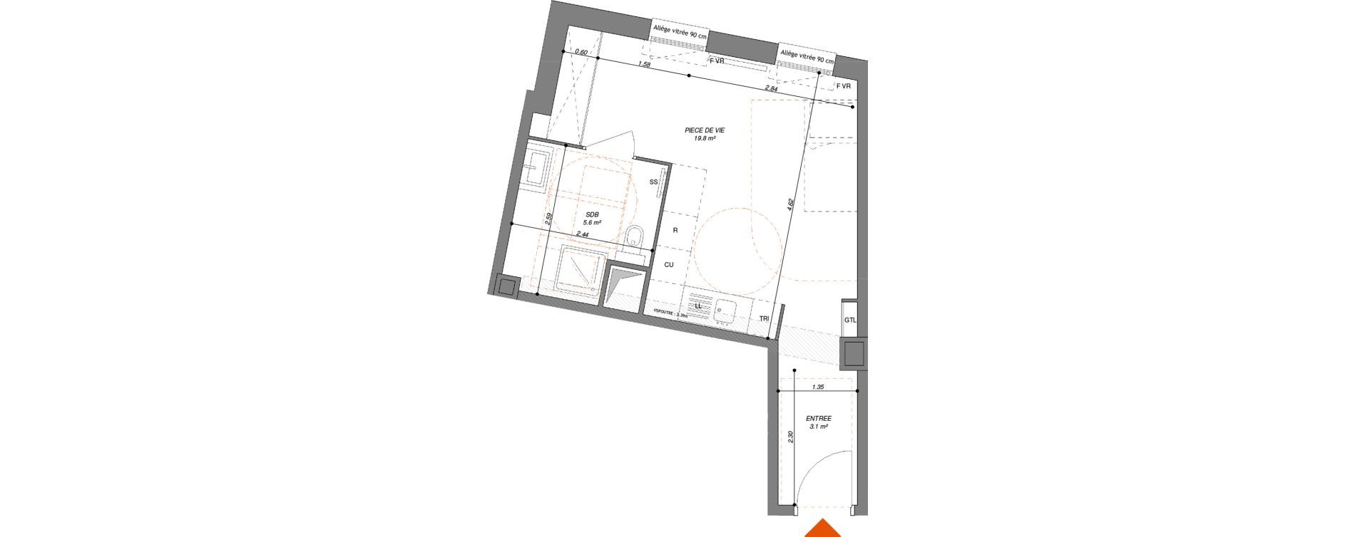 Appartement T1 de 28,50 m2 &agrave; Aubervilliers Fort d'aubervilliers