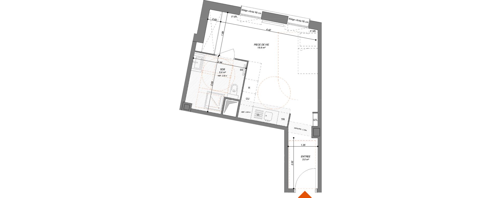 Appartement T1 de 28,50 m2 &agrave; Aubervilliers Fort d'aubervilliers