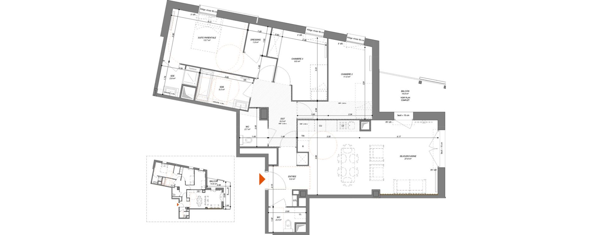 Appartement T4 de 88,00 m2 &agrave; Aubervilliers Fort d'aubervilliers