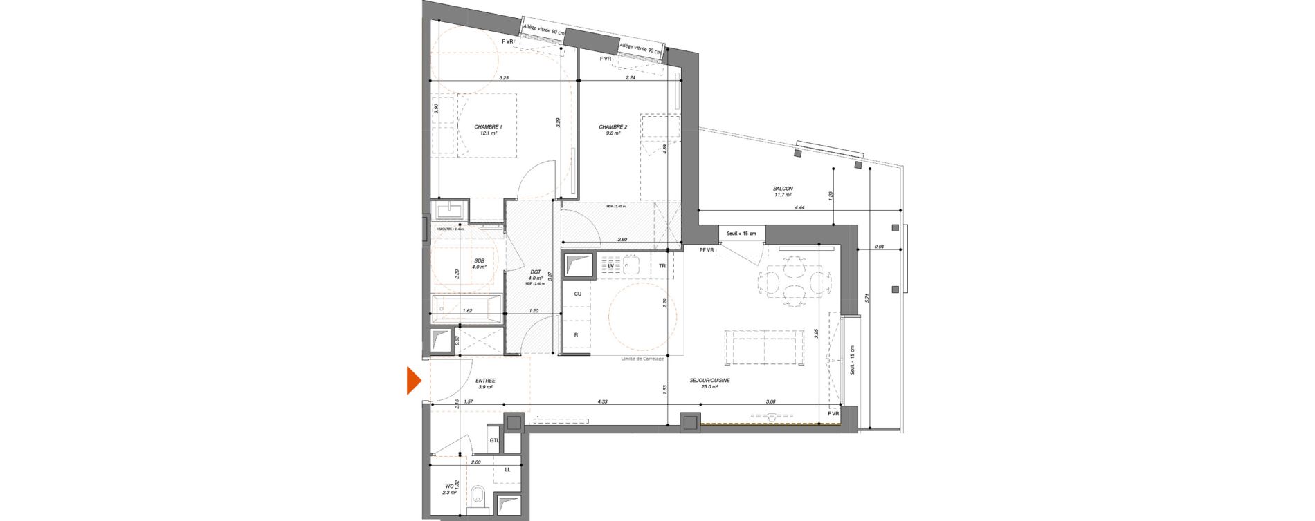 Appartement T3 de 61,10 m2 &agrave; Aubervilliers Fort d'aubervilliers