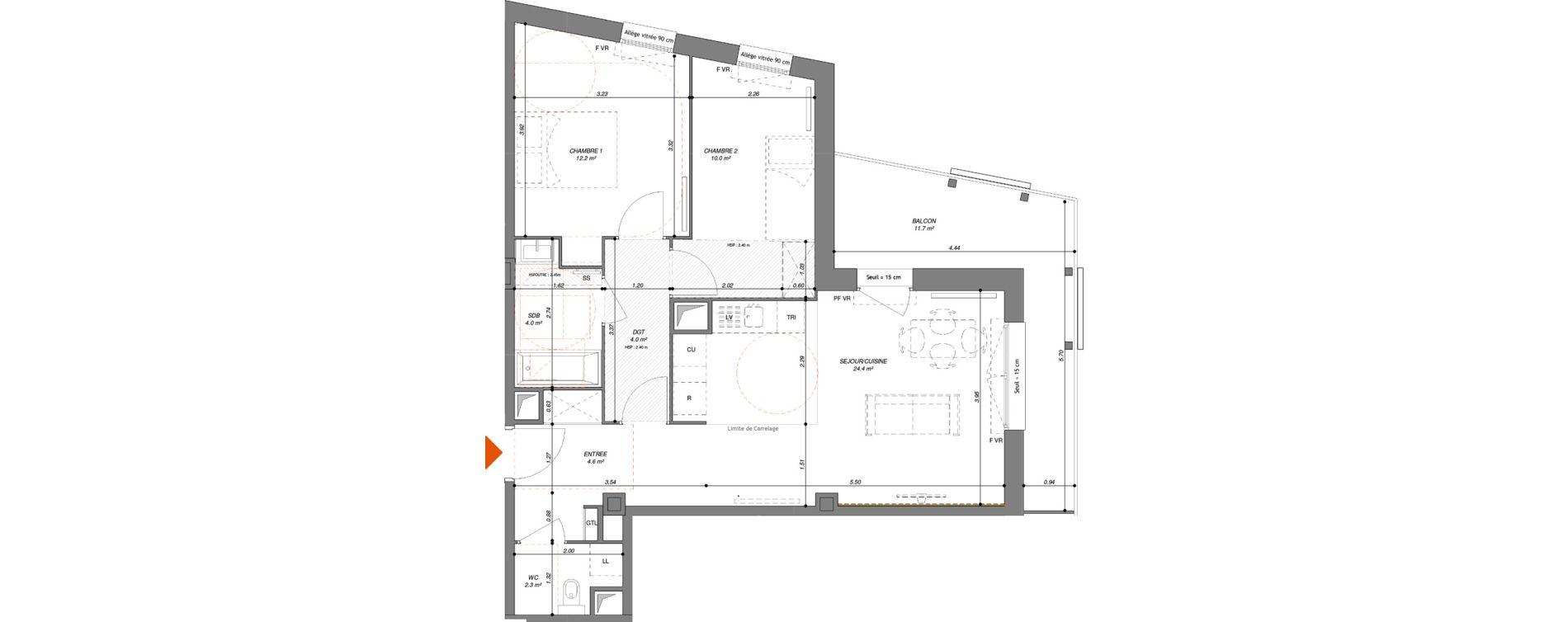 Appartement T3 de 61,50 m2 &agrave; Aubervilliers Fort d'aubervilliers