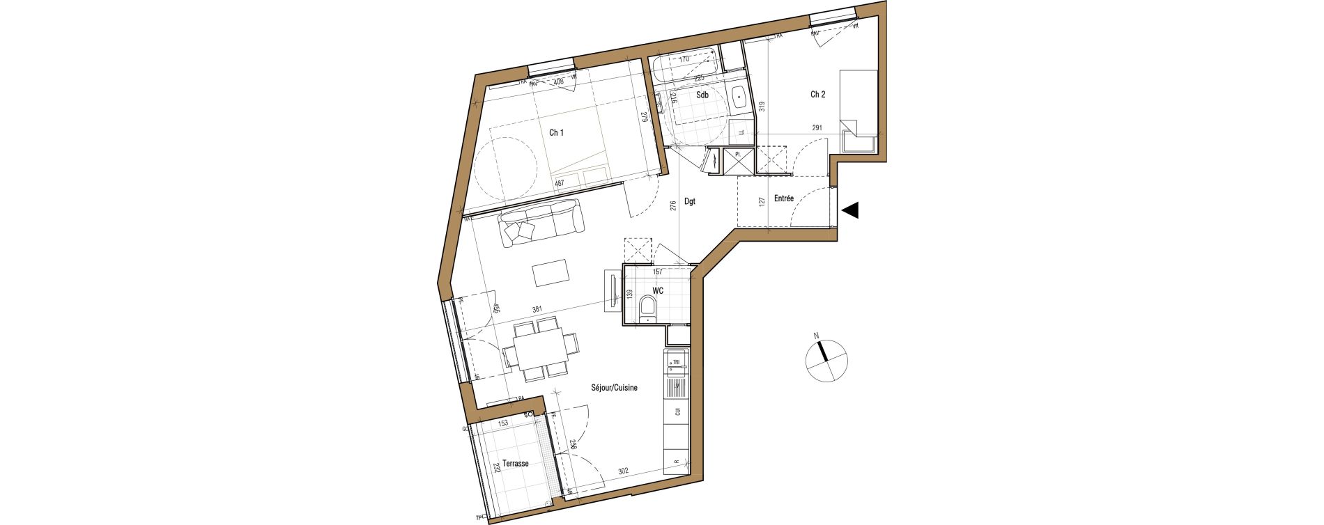 Appartement T3 de 66,62 m2 &agrave; Aubervilliers Landy