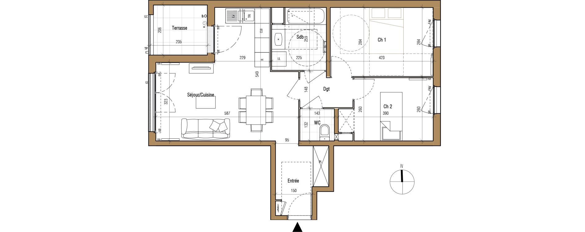 Appartement T3 de 60,53 m2 &agrave; Aubervilliers Landy