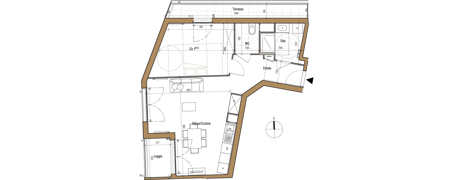 Appartement T2 de 53,79 m2 &agrave; Aubervilliers Landy