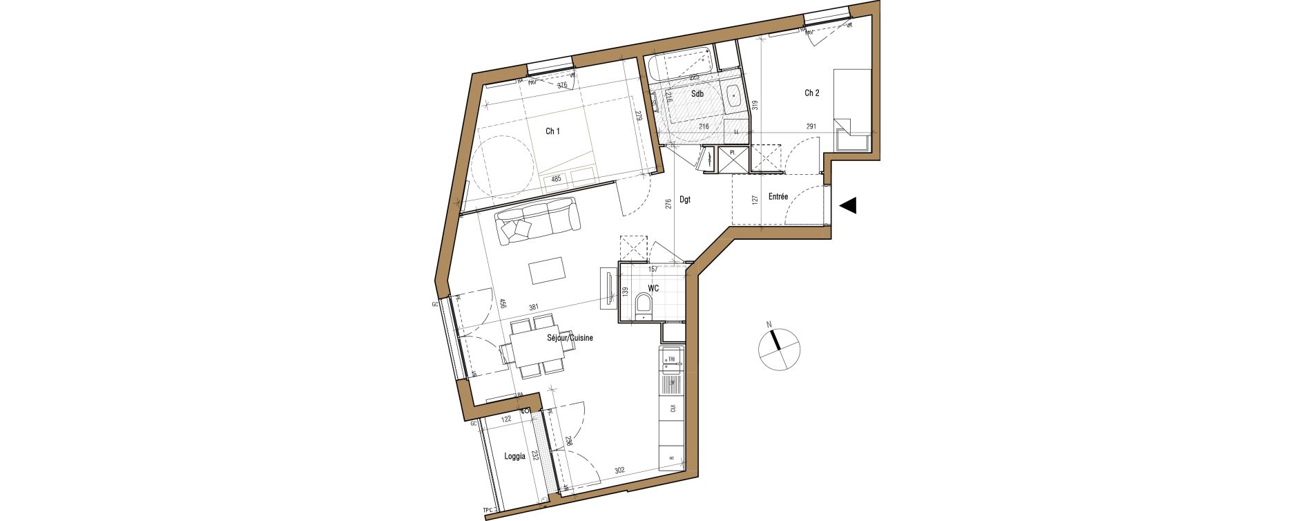 Appartement T3 de 66,61 m2 &agrave; Aubervilliers Landy
