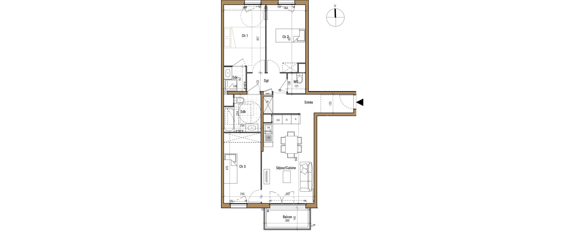 Appartement T4 de 77,39 m2 &agrave; Aubervilliers Landy