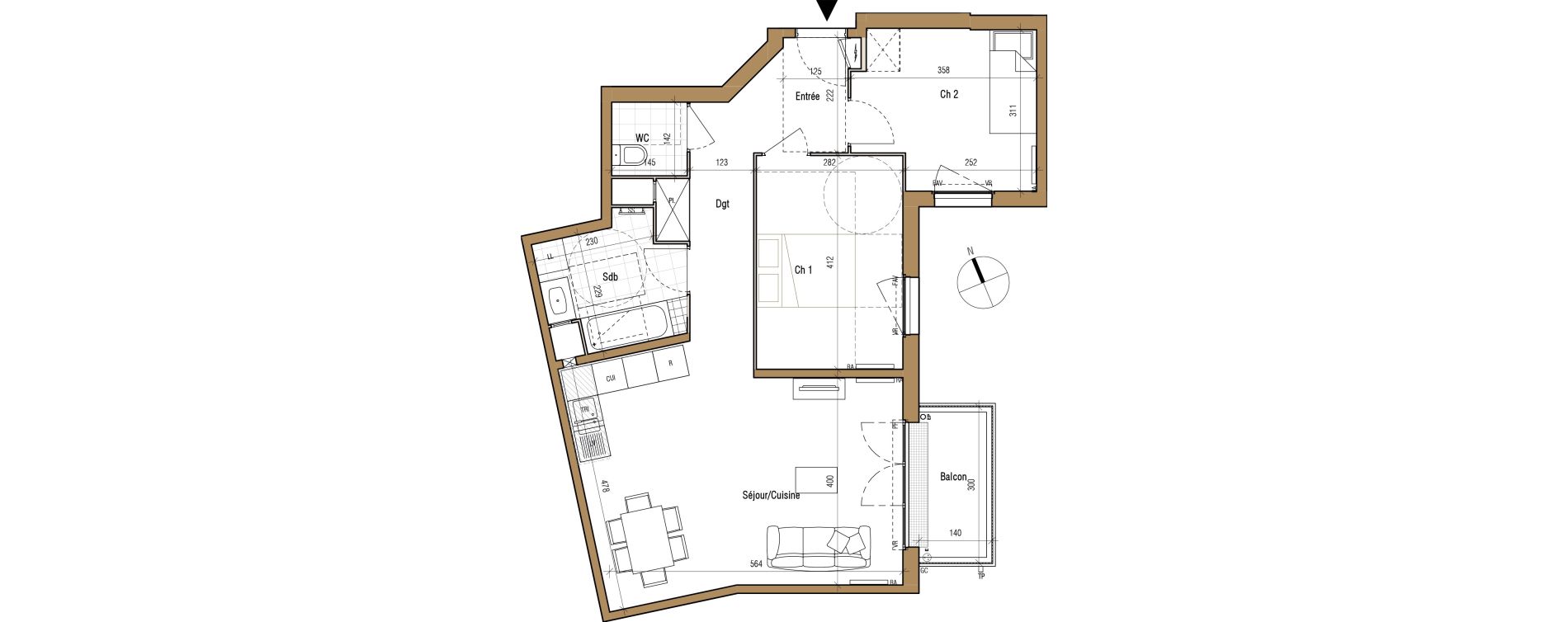Appartement T3 de 67,41 m2 &agrave; Aubervilliers Landy