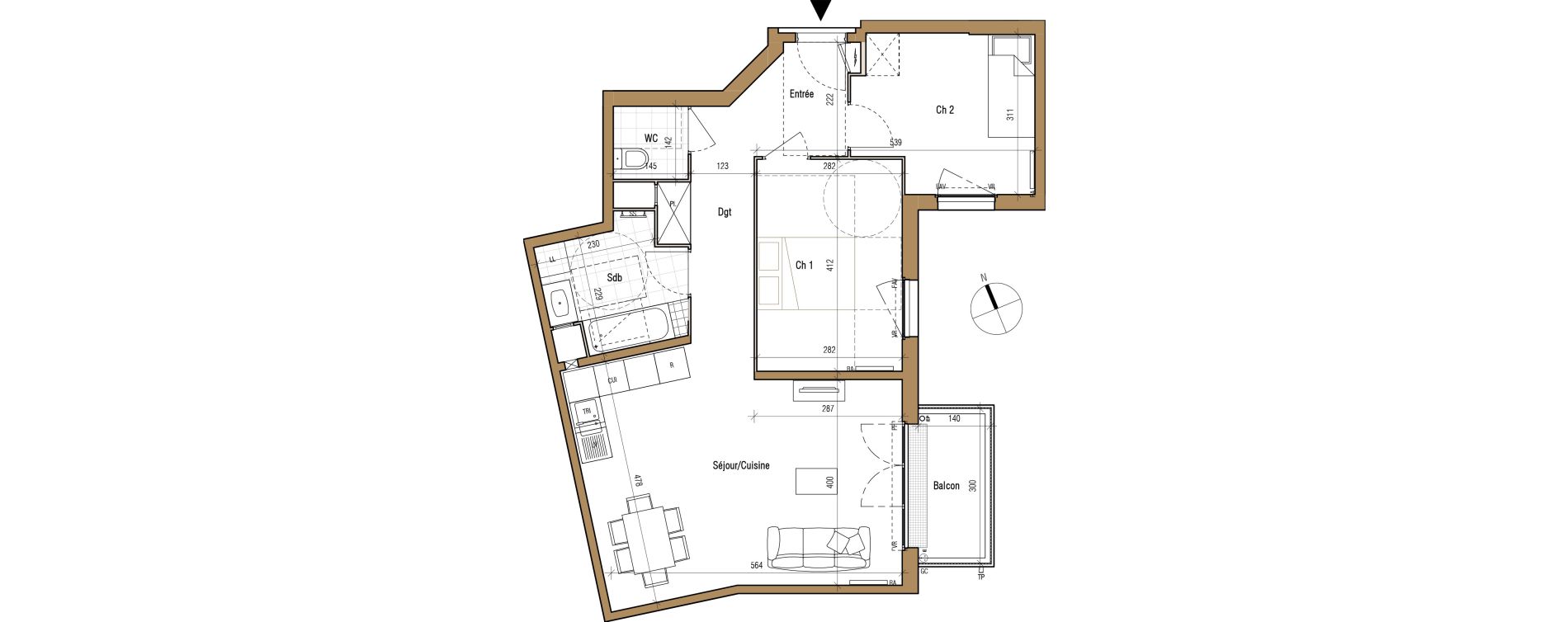Appartement T3 de 67,41 m2 &agrave; Aubervilliers Landy