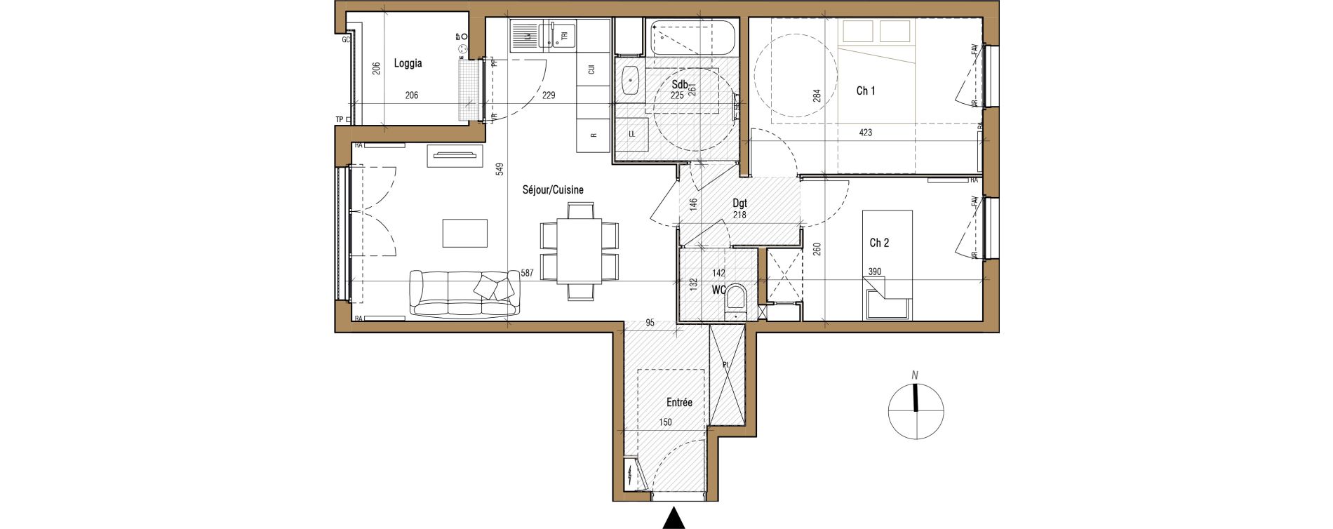 Appartement T3 de 60,55 m2 &agrave; Aubervilliers Landy