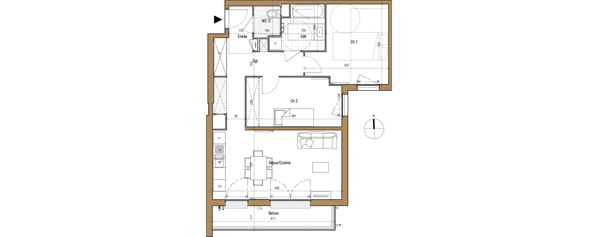 Appartement T3 de 68,74 m2 &agrave; Aubervilliers Landy