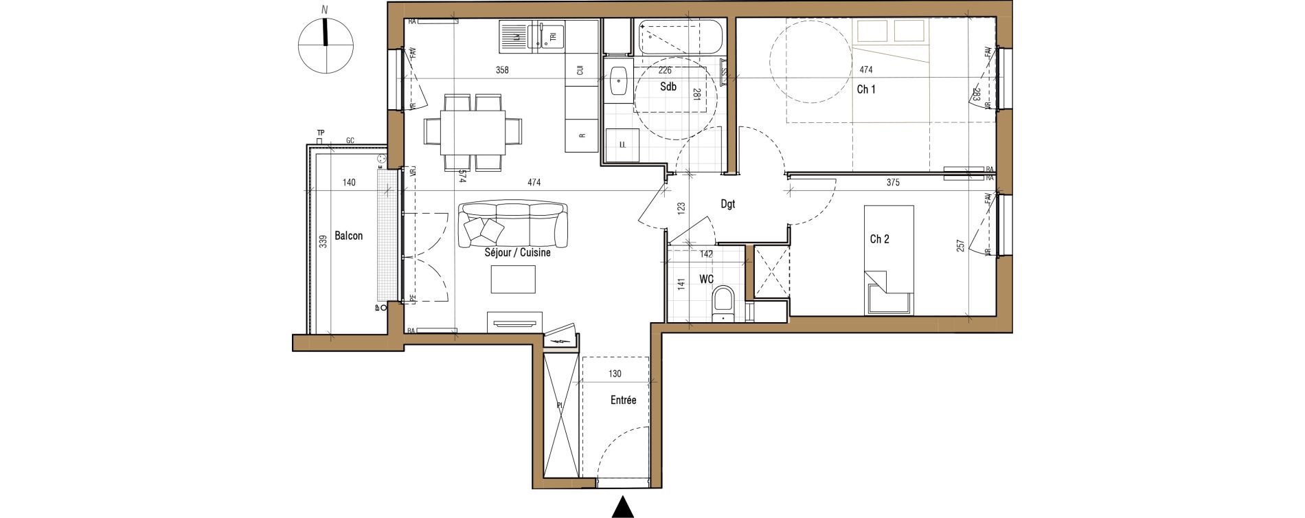 Appartement T3 de 63,02 m2 &agrave; Aubervilliers Landy