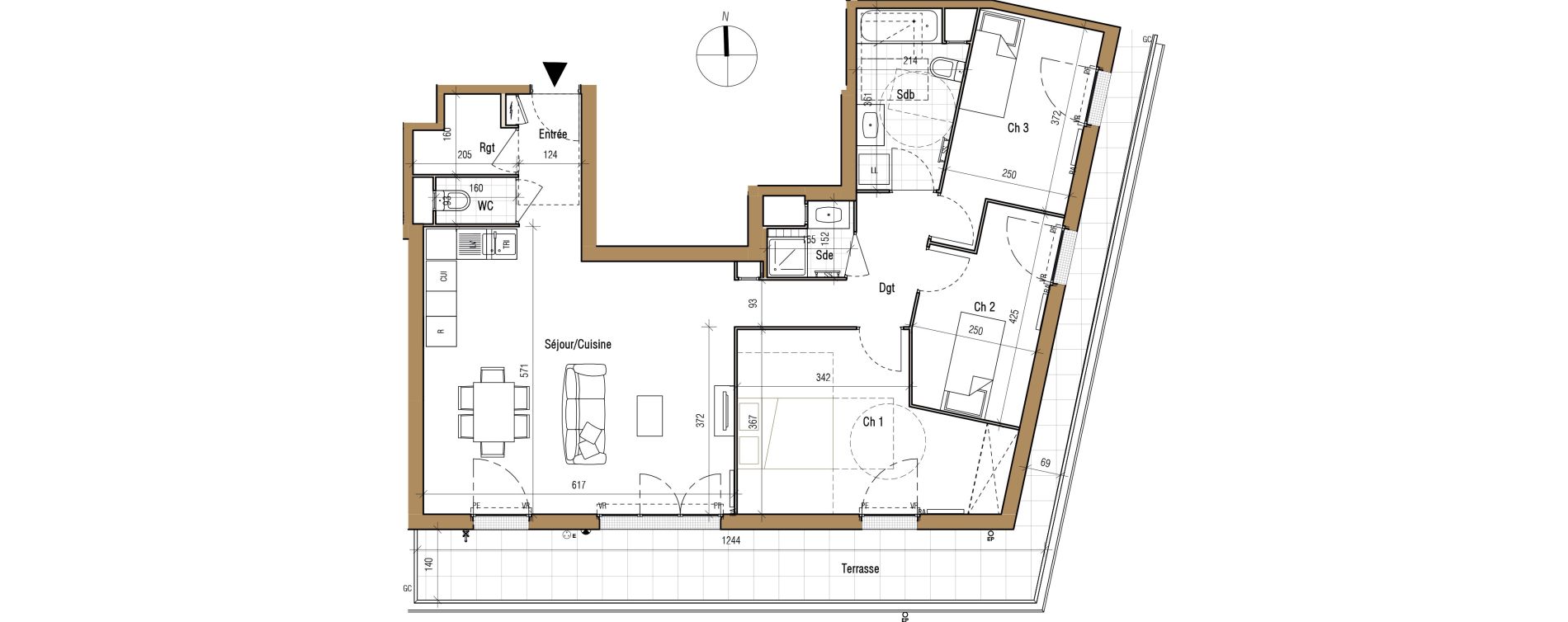 Appartement T4 de 91,32 m2 &agrave; Aubervilliers Landy