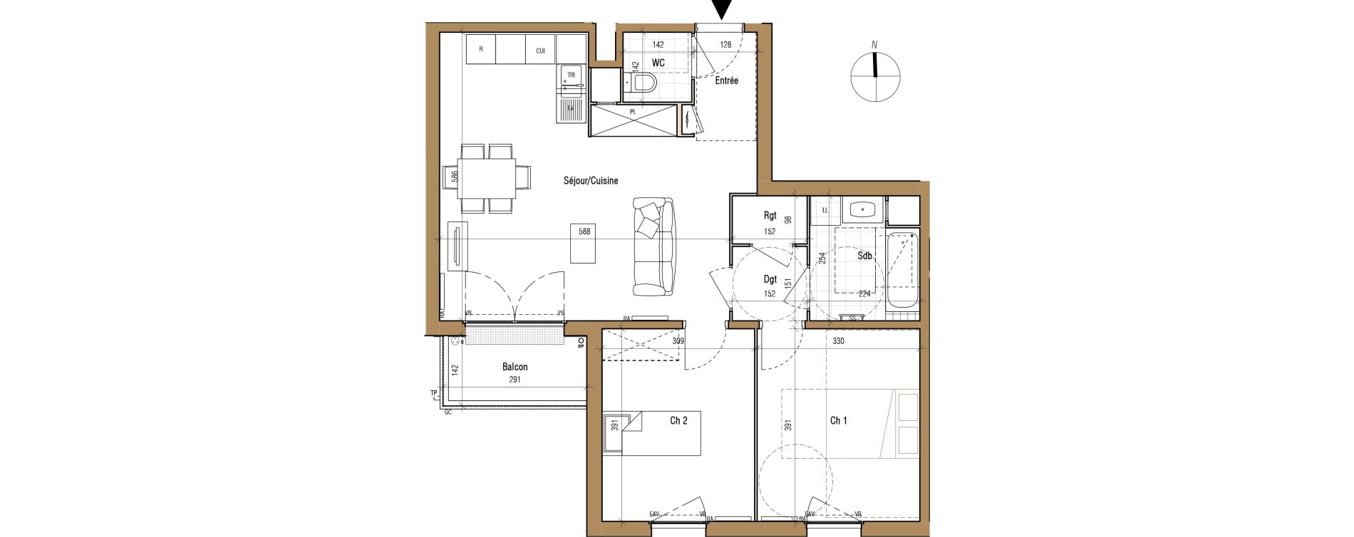 Appartement T3 de 69,05 m2 &agrave; Aubervilliers Landy