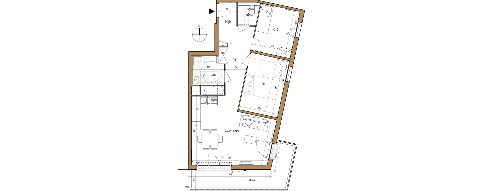 Appartement T3 de 65,40 m2 &agrave; Aubervilliers Landy