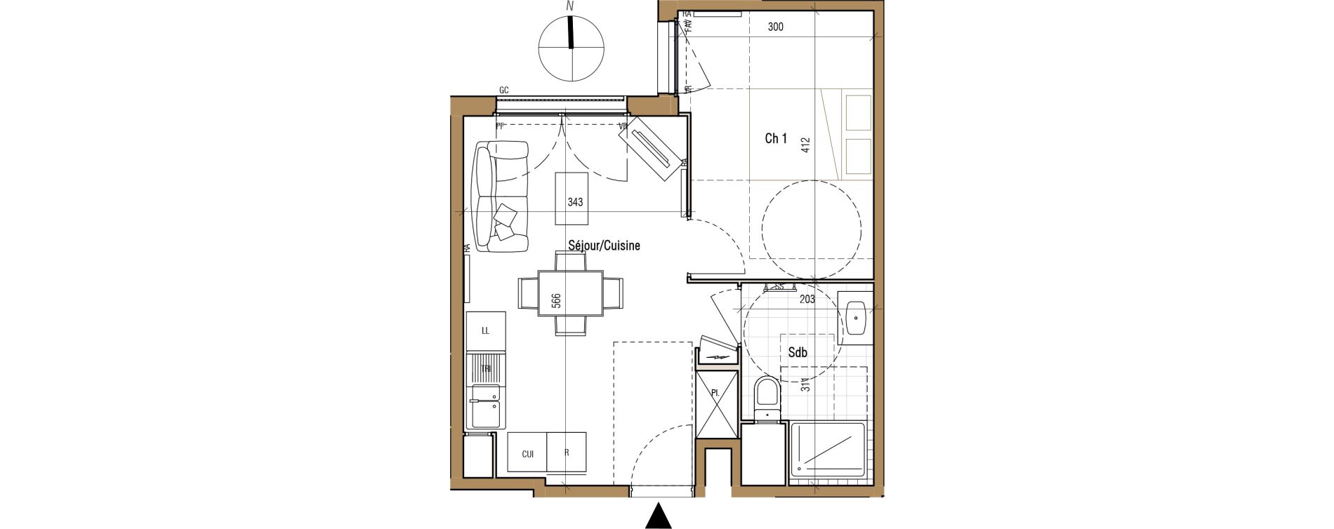 Appartement T2 de 38,04 m2 &agrave; Aubervilliers Landy