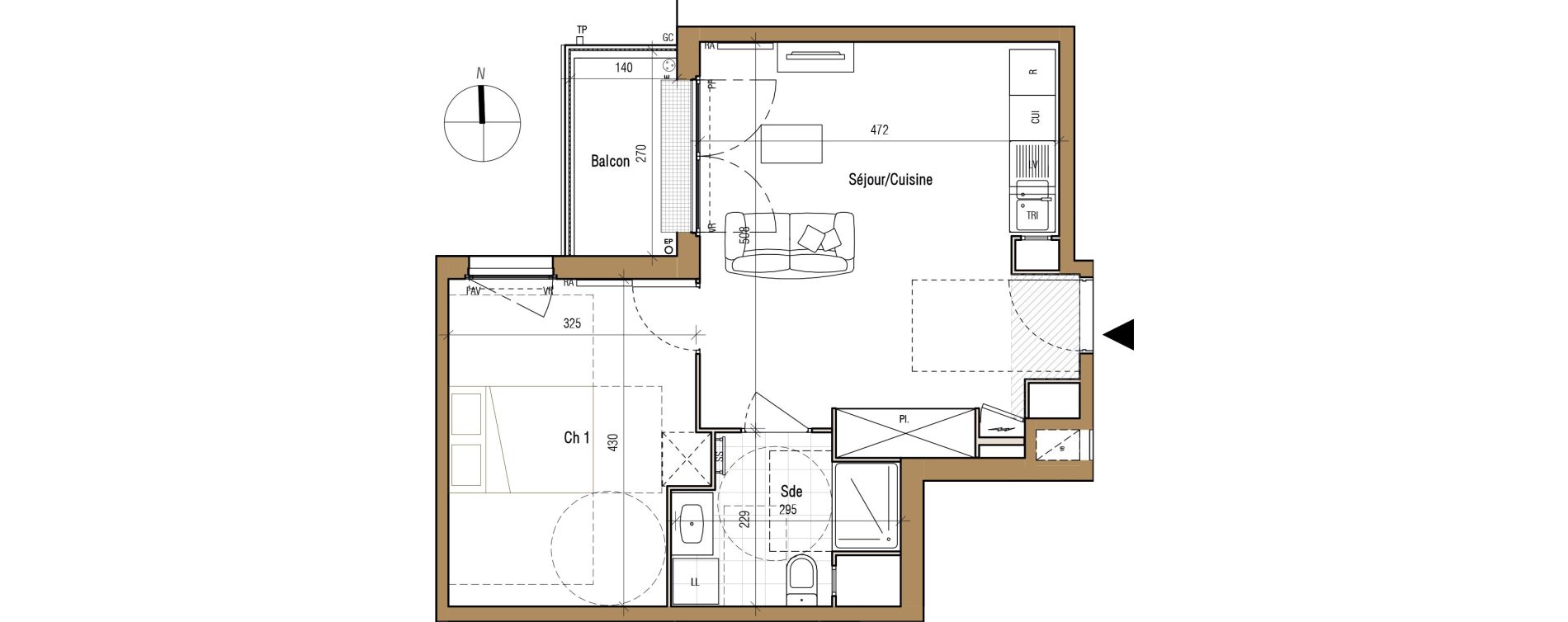 Appartement T2 de 41,47 m2 &agrave; Aubervilliers Landy
