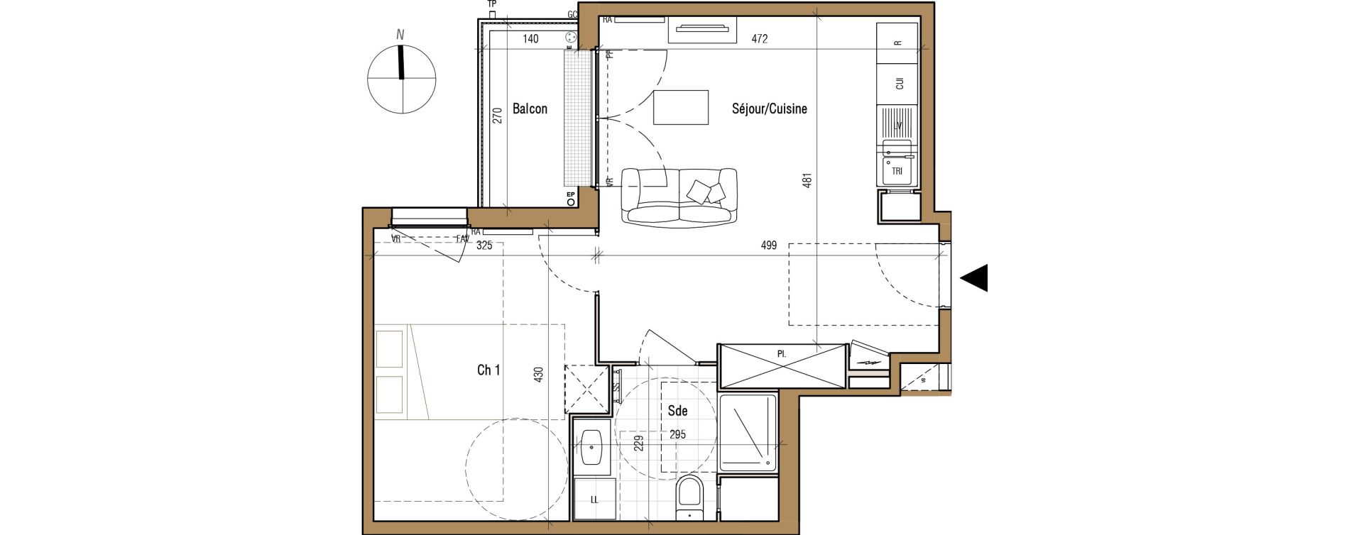 Appartement T2 de 43,68 m2 &agrave; Aubervilliers Landy