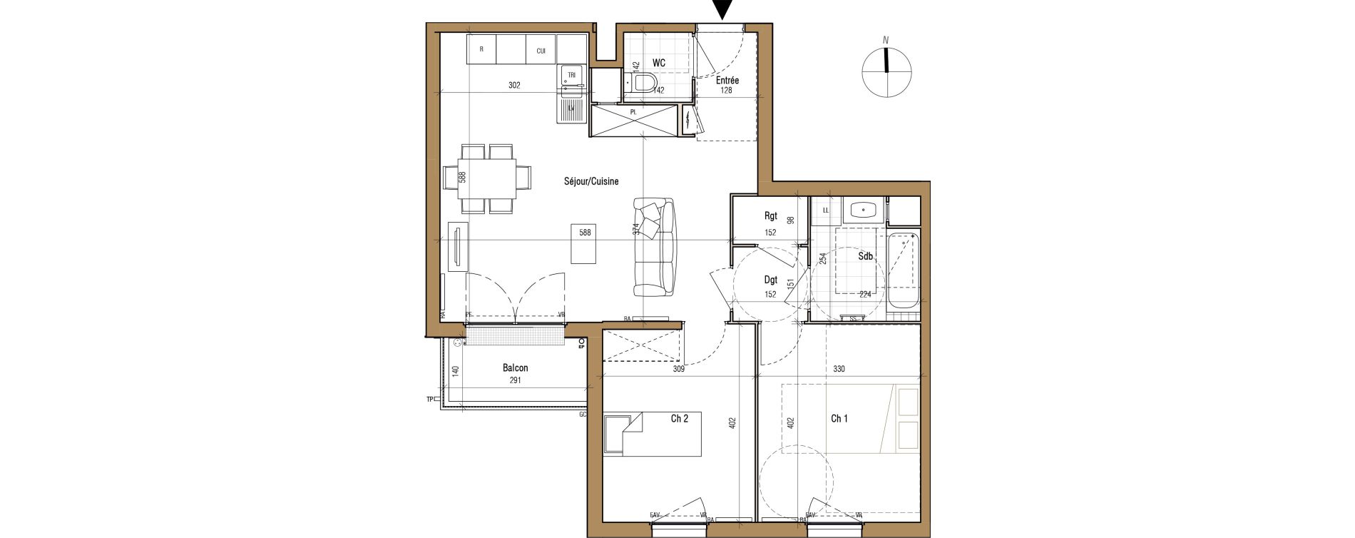 Appartement T3 de 69,43 m2 &agrave; Aubervilliers Landy