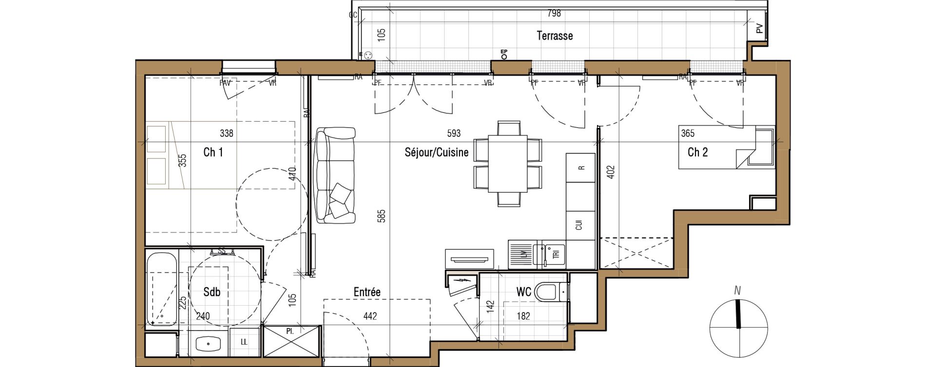 Appartement T3 de 63,29 m2 &agrave; Aubervilliers Landy