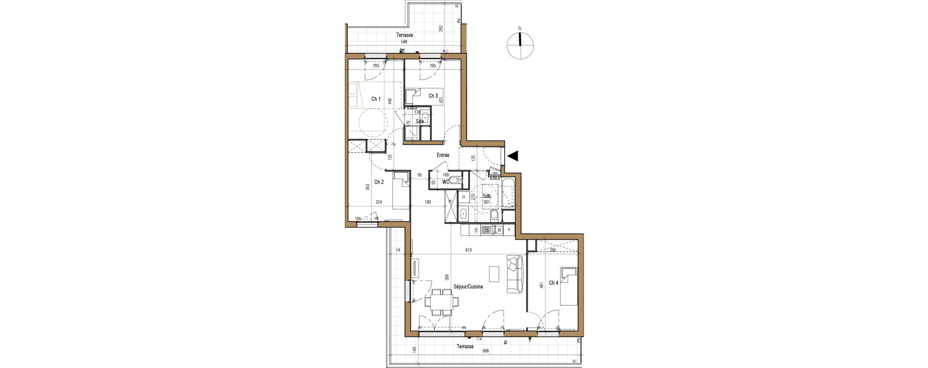 Appartement T5 de 104,33 m2 &agrave; Aubervilliers Landy