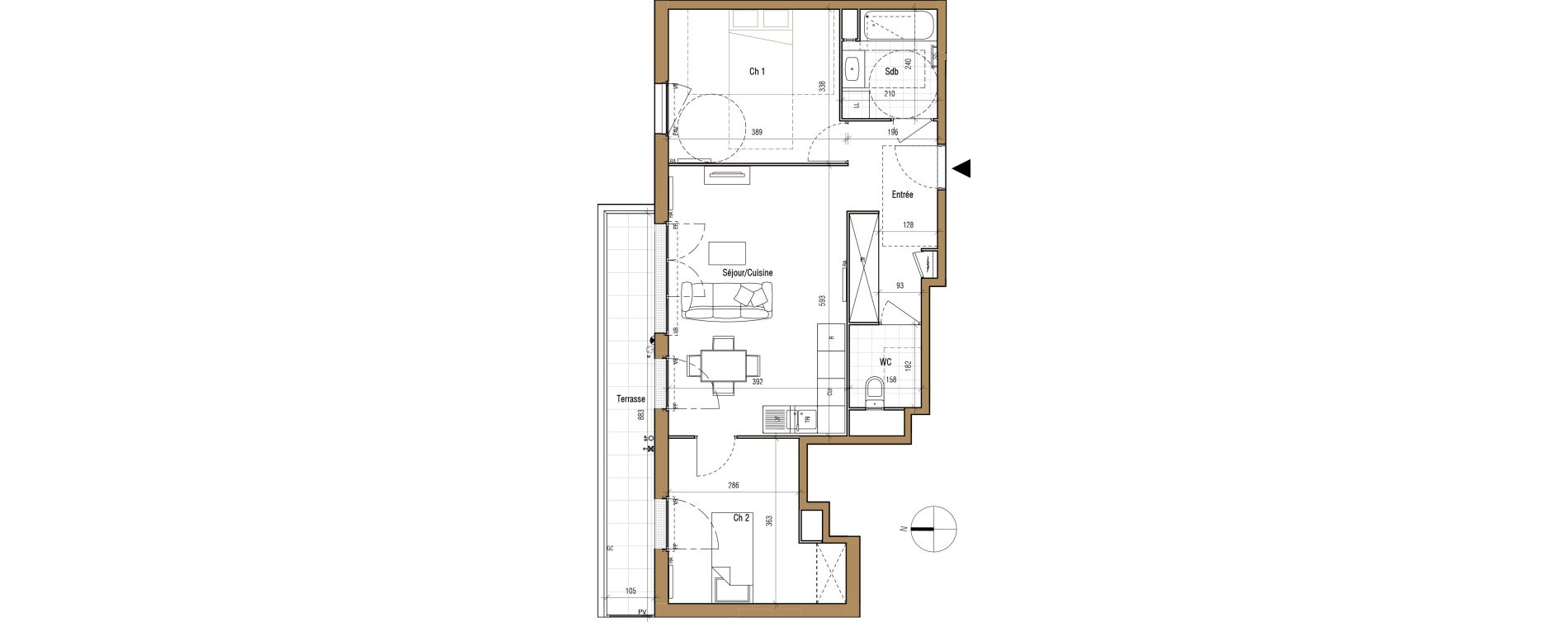 Appartement T3 de 61,86 m2 &agrave; Aubervilliers Landy