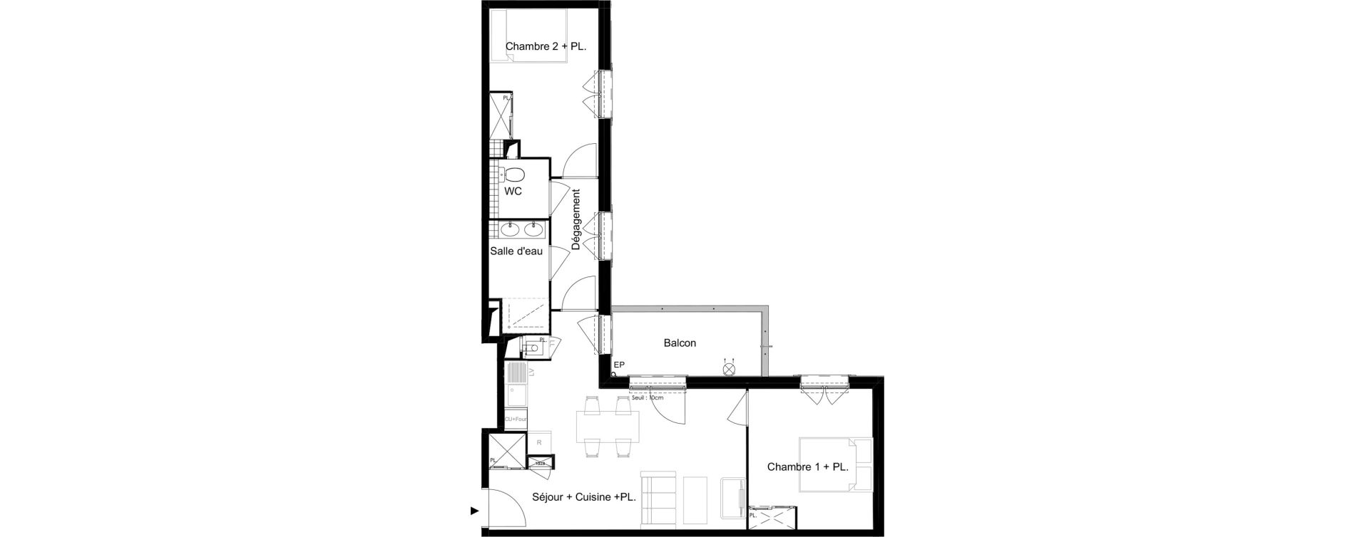 Appartement T3 de 60,11 m2 &agrave; Aubervilliers Landy